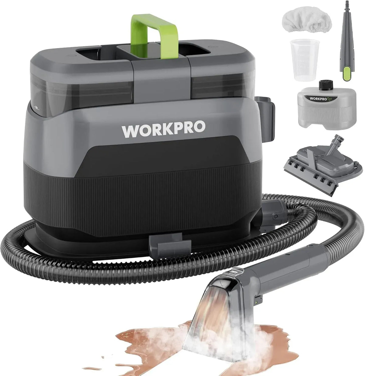 Aspirateur, WORKPRO, Shampouineuse 4 en 1 16 kPa pour Tapis et Tissus, 4 Modes de Nettoyage