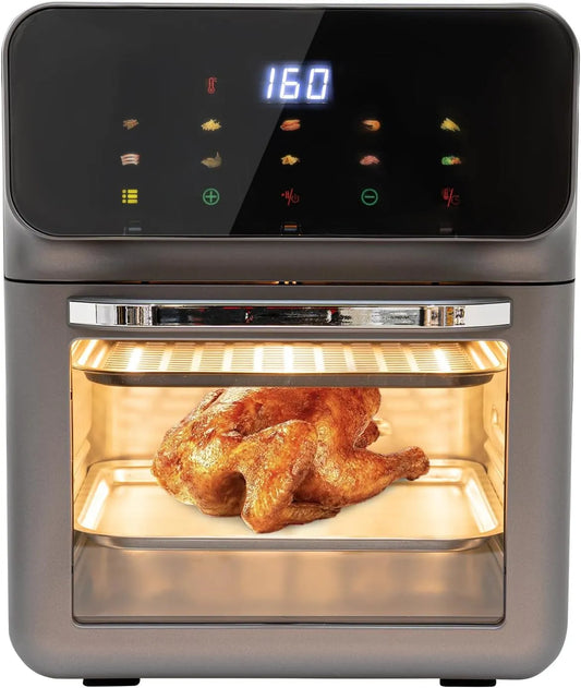 Four électrique à pizza, 1350 W, minuteur, compact, 60 mintimer, chaleur supérieure, inférieure, four 3 en 1 avec 2 plaques et 50 boîtes à gâteau