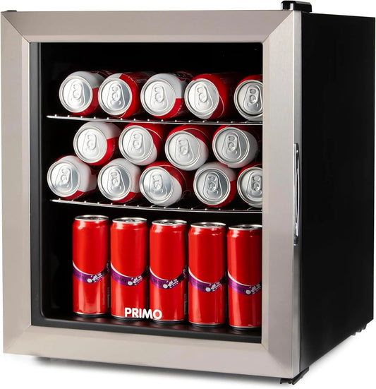 Réfrigérateur, 46 L, PRIMO PR194BC, pose libre, verre, noir, Minibar, PRIMO PR194BC Réfrigérateur à boissons - Minibar - Mini réfrigérateur - Porte