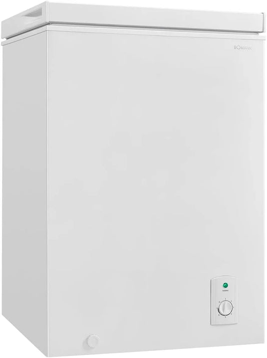 Bomann kg, 24h Congélateur, 100 L, roulettes de déplacement, amovible, armoire congélateur, blanc, température ≤ -18 °C, Congélation 4, 5 kg, lampe de