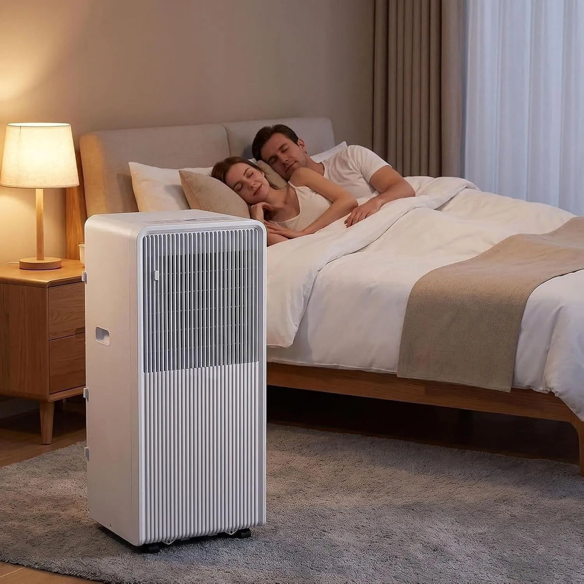 Climatiseur 24H, minuteur, 3 Modes de Refroidissement pour Sa, 10000 Btu, Ventilateur 2 Vitesses, Climatiseur Mobile 12000 BTU avec Télécommande