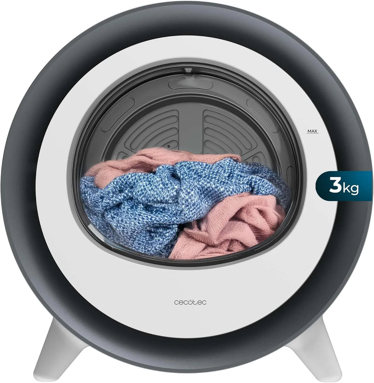 Cecotec Bolero DressCode Dry Sèche-linge, 8 programmes, 3 kg, classe énergétique A, tactile, blanc, Control Touch, Fonction UV Care, Séchage Auto