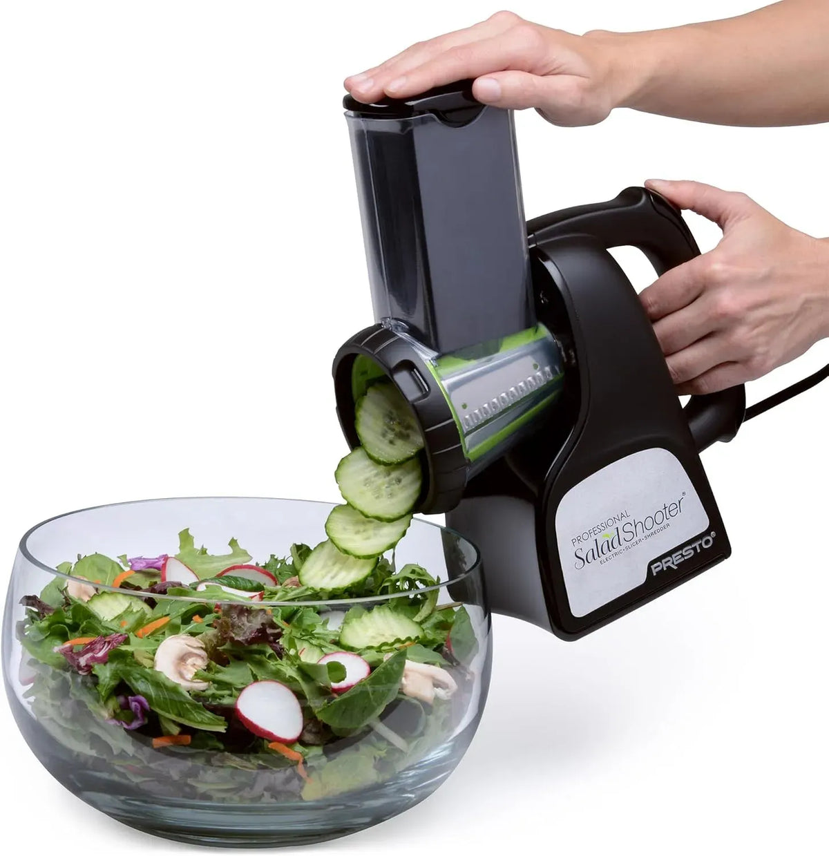 Presto SaladShooter 02970 Trancheuse électrique pour usage professionnel en plastique Noir