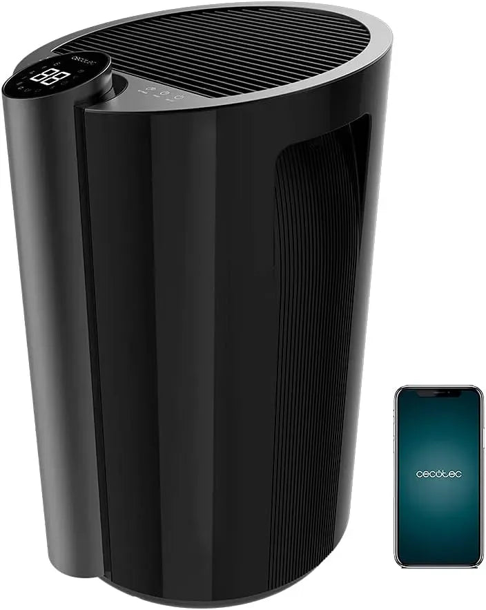 Cecotec Déshumidificateur, 20 L, 250 m³/h, Wi-Fi, silencieux, noir, Grand silence, 20 L par jour, 4,5 L de capacité