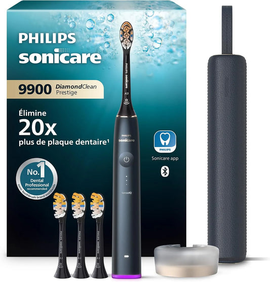 Philips HX9992/45 Brosse, brosse à dents rechargeable, application, 3 niveaux, dalle IPS, 5 modes, bleu