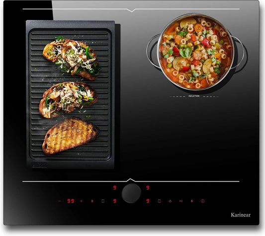 Plaque à induction, 59Cm, 4 foyers, 220 V, table de cuisson à induction, zone flexible, Boost, verrouillage, maintien au chaud, 220V, Commande par
