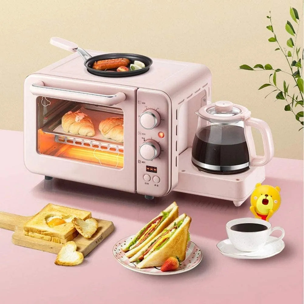 Four électrique, gril, grille-pain, Air Fryer Combo Four à convection, déshydrateur, fonctions pour frire, rôtir, cuire, réchauffer, rose, utile