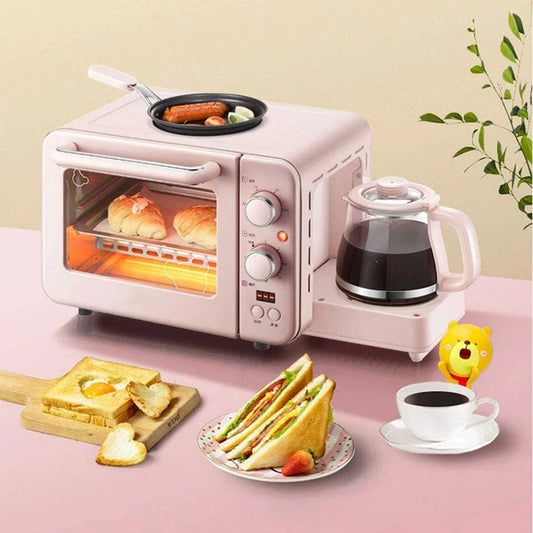 Four électrique, gril, grille-pain, Air Fryer Combo Four à convection, déshydrateur, fonctions pour frire, rôtir, cuire, réchauffer, rose, utile
