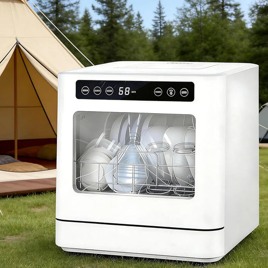 Lave-vaisselle, portable, Double Jet À 360°, Température Maximale De 75 °C, Lave 8 Bols Et Assiettes, Idéal pour 2 À 4 Personnes, 167 °F